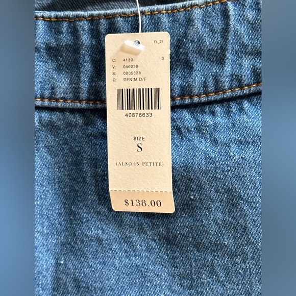 NEW Anthropologie Maeve Denim Mini Shift Dress w/ Lace Up Shoulders Women’s S - Picture 8 of 10